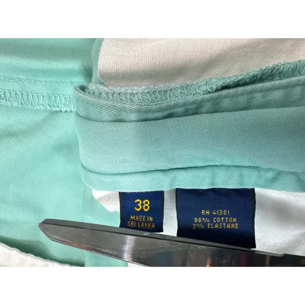 Polo Ralph Lauren Seafoam Stretch Classic Fit 9” Chino‎ Golf Shorts Mens Size 38